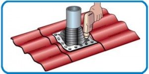 تركيب بلاطات معدنية حول الأنبوب