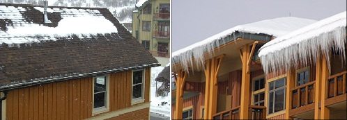 Почувствай разликата. Покривът отляво се отоплява, отдясно не.