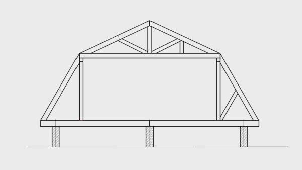Укрепване на покривната система със скоби в горната и страничните части на фермата